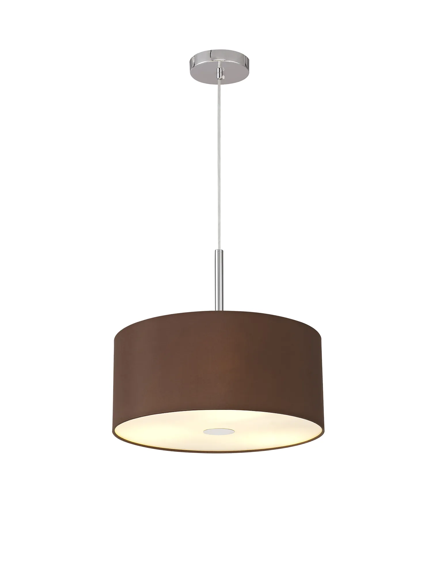Baymont 40cm 3 Light Pendant Polished Chrome, Raw Cocoa/Grecian Bronze, Frosted Diffuser DK0338  Deco Baymont CH RC